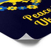 Poster Paix à l'Ukraine Floral Wreath Carte du drapeau Pe (Coin)