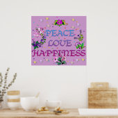 Poster Paix Amour Bonheur (Cuisine)