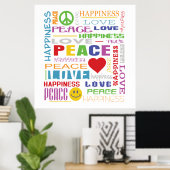 Poster Paix Amour Bonheur (Bureau à domicile)