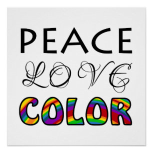 Poster Paix Amour Couleur Conception Arc-en-ciel