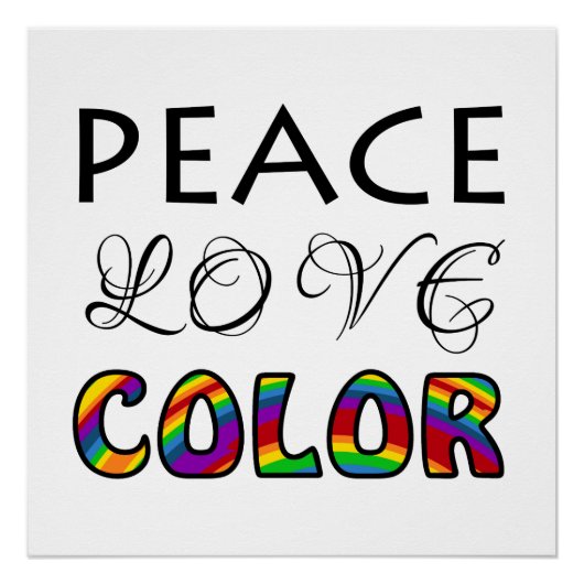 Poster Paix Amour Couleur Conception Arc-en-ciel (Devant)