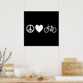 Poster Paix Amour et Bicyclettes (Cuisine)