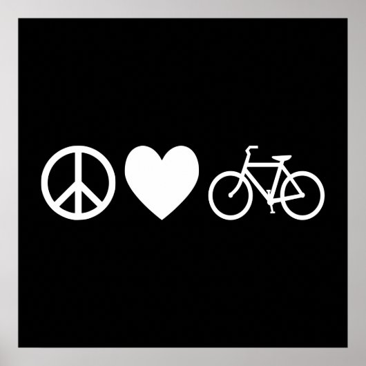 Poster Paix Amour et Bicyclettes (Devant)