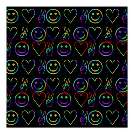 POSTER PAIX, AMOUR ET BONHEUR (Devant)
