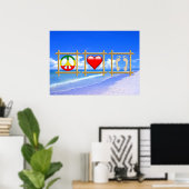 Poster Paix, Amour Et Pieds De Sable (Bureau à domicile)