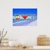Poster Paix, Amour Et Pieds De Sable (Cuisine)