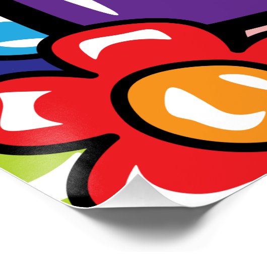 Poster Paix, Amour & Fleurs (Coin)