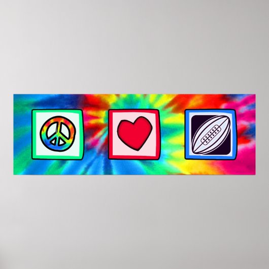 Poster Paix, Amour, Football De Rugby (Devant)