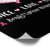 Poster Paix Amour Guérir Ruban Rose Femmes Enfants (Coin)