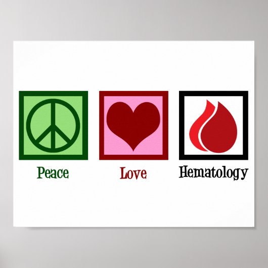 Poster Paix Amour Hématologie (Devant)