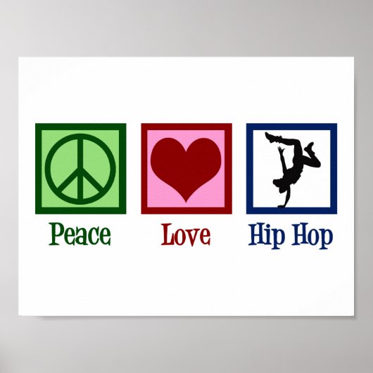 Poster Paix Amour Hip Hop (Devant)