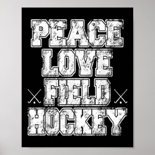 Poster Paix Amour Hockey sur gazon