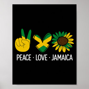 Poster Paix Amour Jamaïque Drapeau Jamaïcain Femmes Suowe