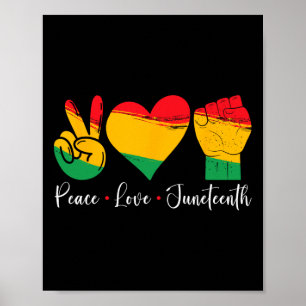 Poster Paix Amour Juneteenth 1865 Fierté noire Hommes Fem
