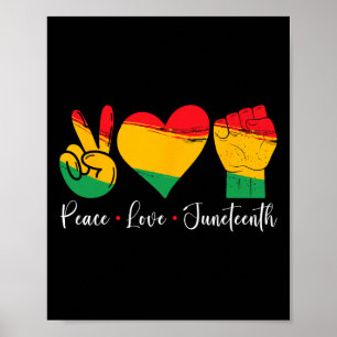 Poster Paix Amour Juneteenth 1865 Fierté noire Hommes Fem