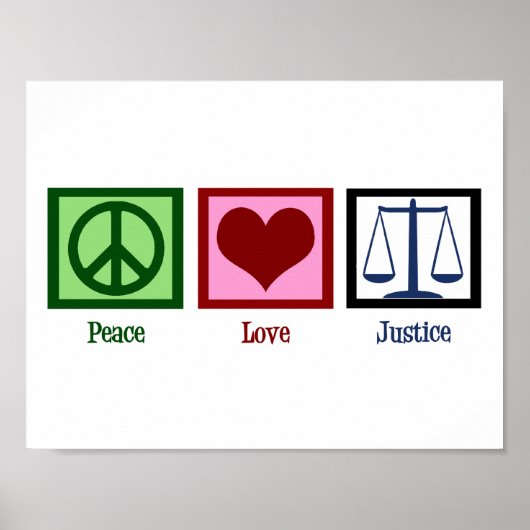 Poster Paix Amour Justice (Devant)