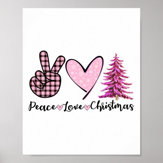 Poster Paix Amour Noël - Conception de thème de Noël drôl (Devant)