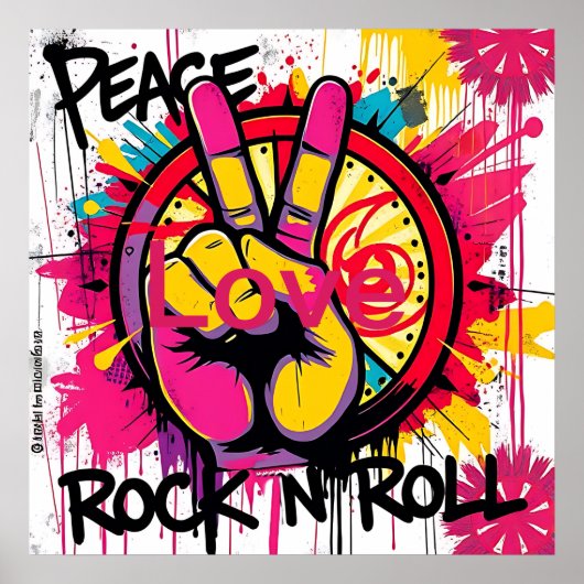 Poster Paix, Amour, Rock n Roll (Devant)