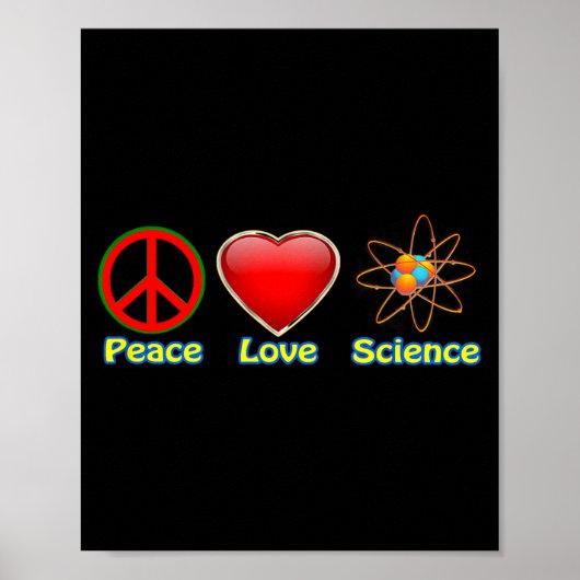 Poster Paix Amour Science (Devant)