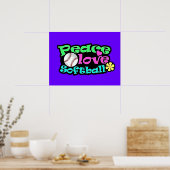 Poster Paix, Amour, Softball (Cuisine)