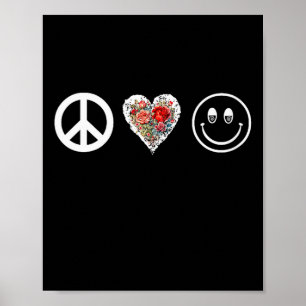 Poster Paix Amour Sourire Femmes Avec Tout Votre Cœur - H