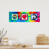 Poster Paix, Amour, Surf (Cuisine)