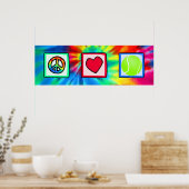 Poster Paix, amour, tennis (Cuisine)