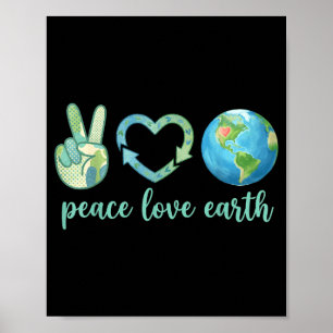 Poster Paix amour terre éco-friendly nature journée de la