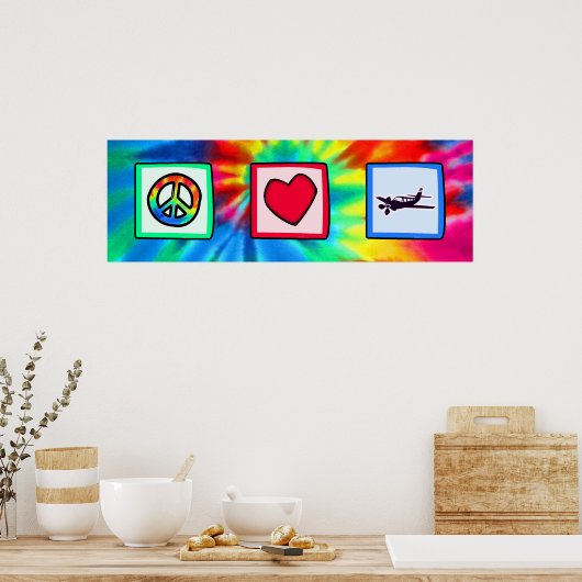 Poster Paix, amour, vol (Cuisine)