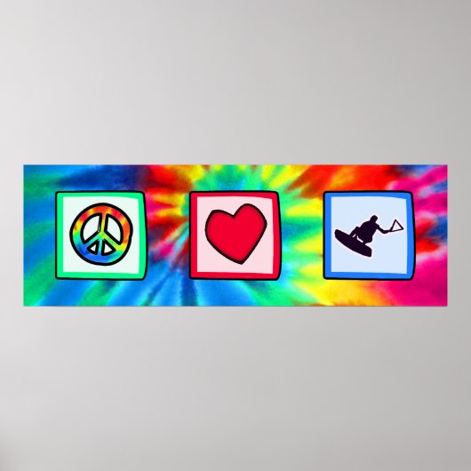 Poster Paix, Amour, Wakeboard (Devant)