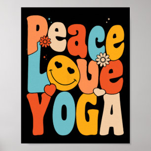 Poster Paix Amour Yoga Yoga Mams Rétro Grand-mère Yoga