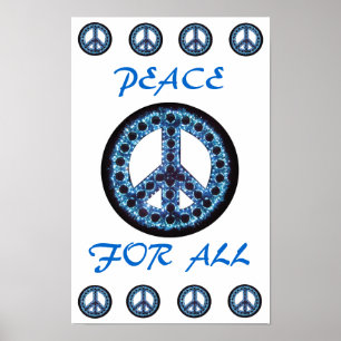 Poster paix bleue pour toute l'affiche