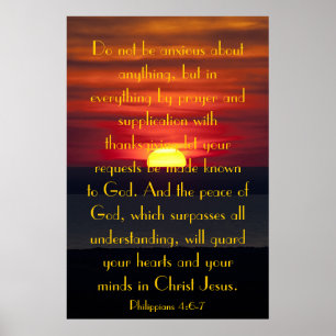 Poster Paix de Dieu verset de la Bible Philippiens 4:6-7 
