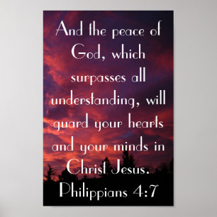 Poster Paix de Dieu verset de la Bible Philippiens 4:7