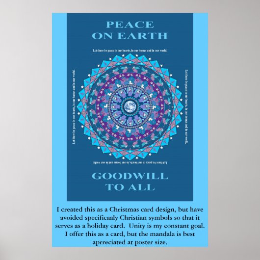 POSTER PAIX DE VACANCES MANDALA (Devant)