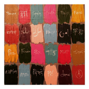Poster Paix en 24 langues