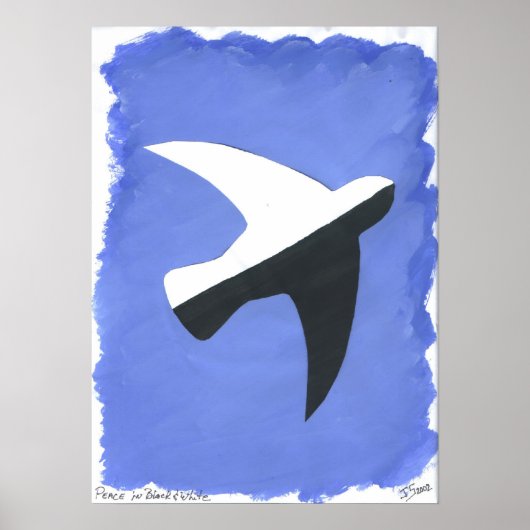 Poster Paix en noir et blanc (Devant)