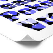 Poster Paix en plusieurs langues Cœurs bleus (Coin)