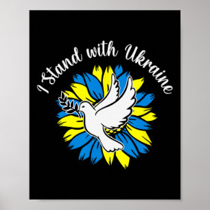 Poster Paix en Ukraine Colombe Tournesol Ukraine