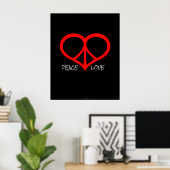 Poster Paix et amour (Bureau à domicile)