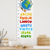 Poster Paix et Amour Animaux de Dessin Animé Mignons du M (Cuisine)