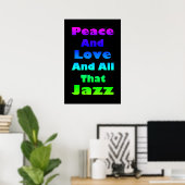 Poster Paix et Amour et tout ce que Jazz Imprimer (Bureau à domicile)