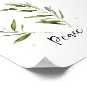 Poster PAIX feuille d'olive Noël Vacances aquarelle (Coin)