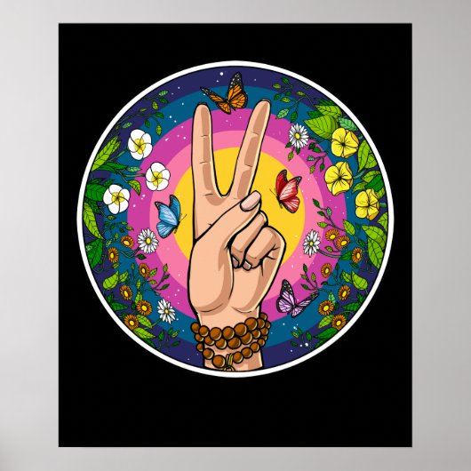 Poster Paix hippie (Devant)