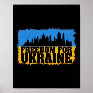 Poster Paix Liberté Pour L'Ukraine Drapeau Je Suis Avec L