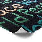 Poster Paix Mondiale Amour Coloré Pacifique (Coin)