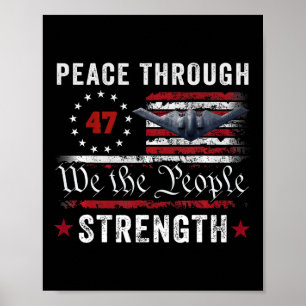 Poster Paix par la force Trump Opération Minuit Marteau
