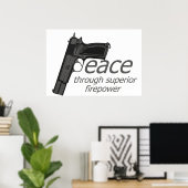 Poster paix par puissance de feu (Bureau à domicile)