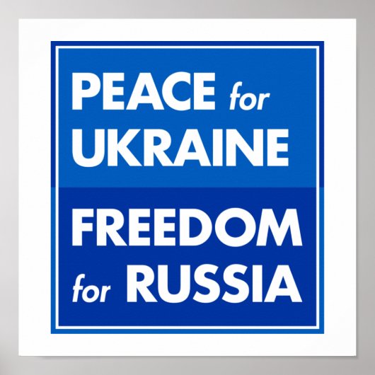Poster Paix pour l'Ukraine Liberté pour la Russie (Devant)