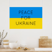 Poster Paix pour l'Ukraine Simple minimaliste drapeau ukr (Cuisine)